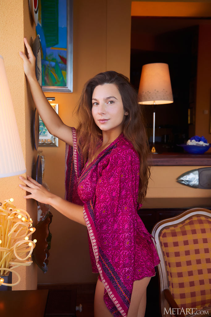 Belka Reveals When She Lifts The Hem To Expose The Soft Hair That Adorns Her Mound Of Venus