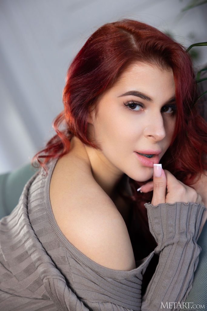 Pandora Red Tight Sweater Pop Open To Expose Her Lovely Breasts