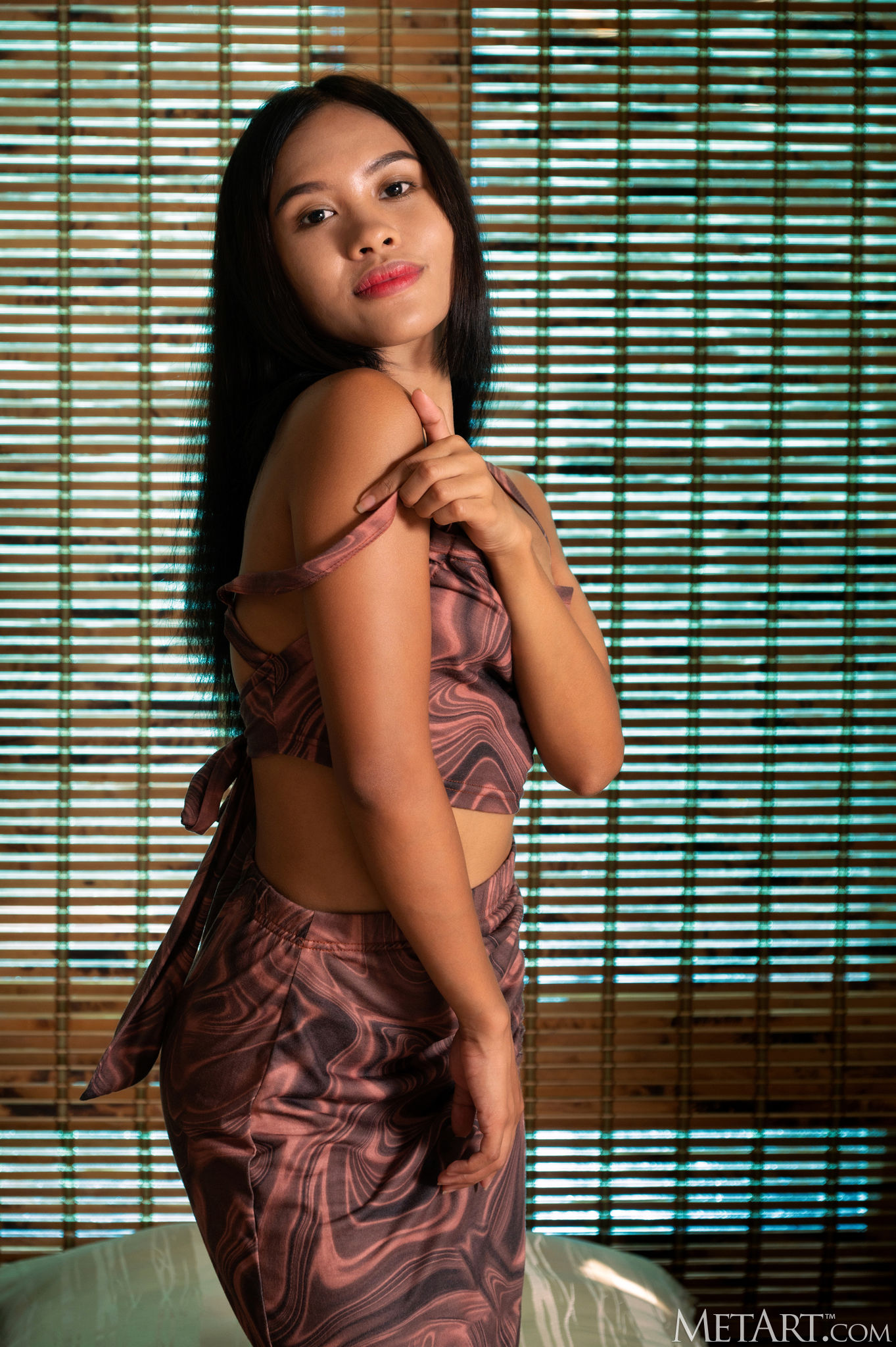 Namy Asian Vivacious Thai Beauty In Wild Night Out In High Heels And A Daring Two-piece Outfit
