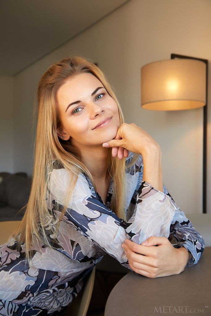 Nordica - Cute, skinny blonde has gorgeous legs that go on for days