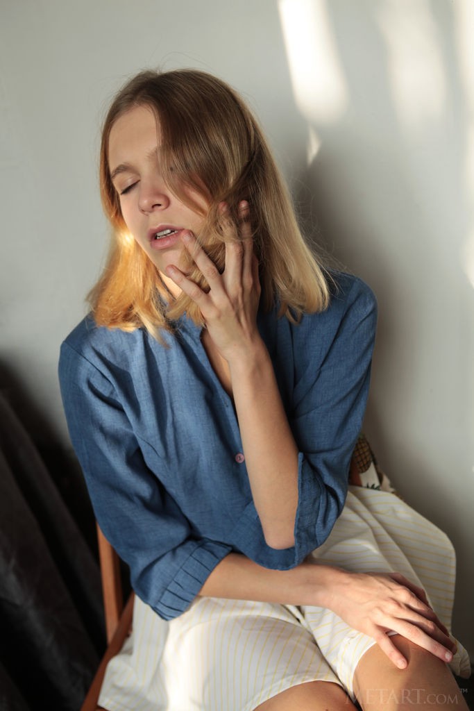 Nora Pace - Skinny, cute college girl naked in her dorm