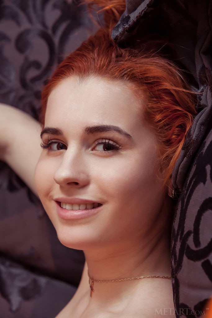 Nicole La Cray - Totally naked ginger cutie peels orange