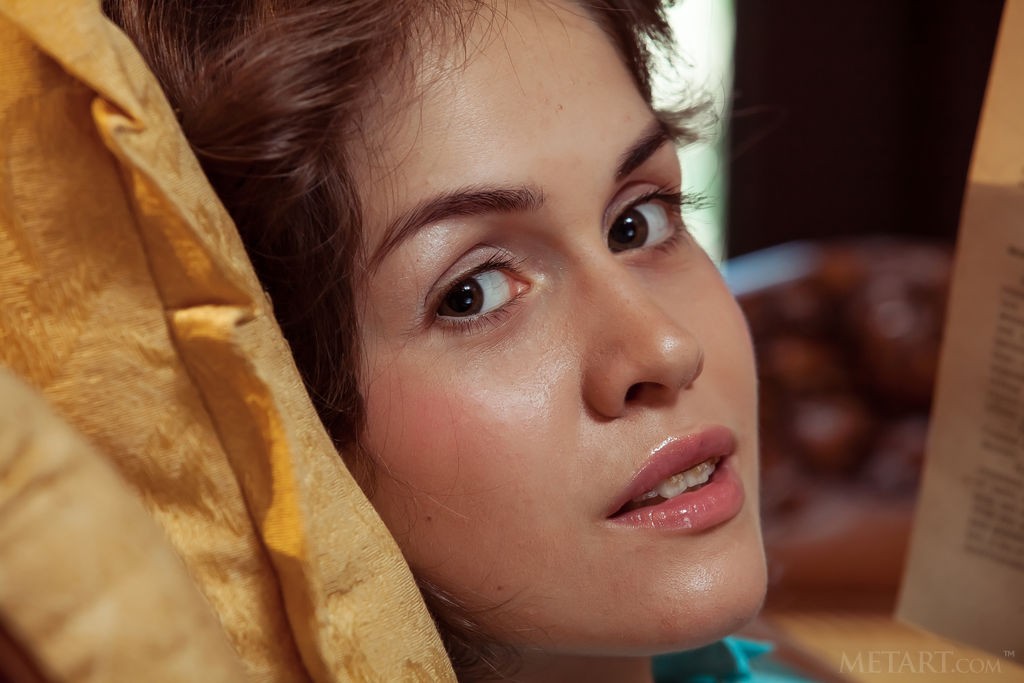Maria Espen - Exquisite teen beauty takes of her silky shirt and panties