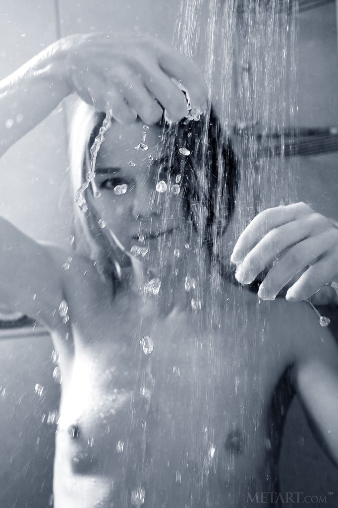 Nedda A - Playing outside naked then jumping in the shower to play