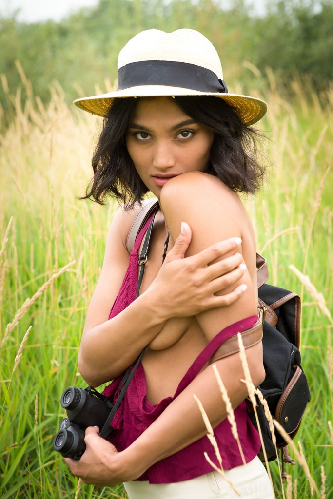 Angel Constance - Prancing around in a grass field completely naked