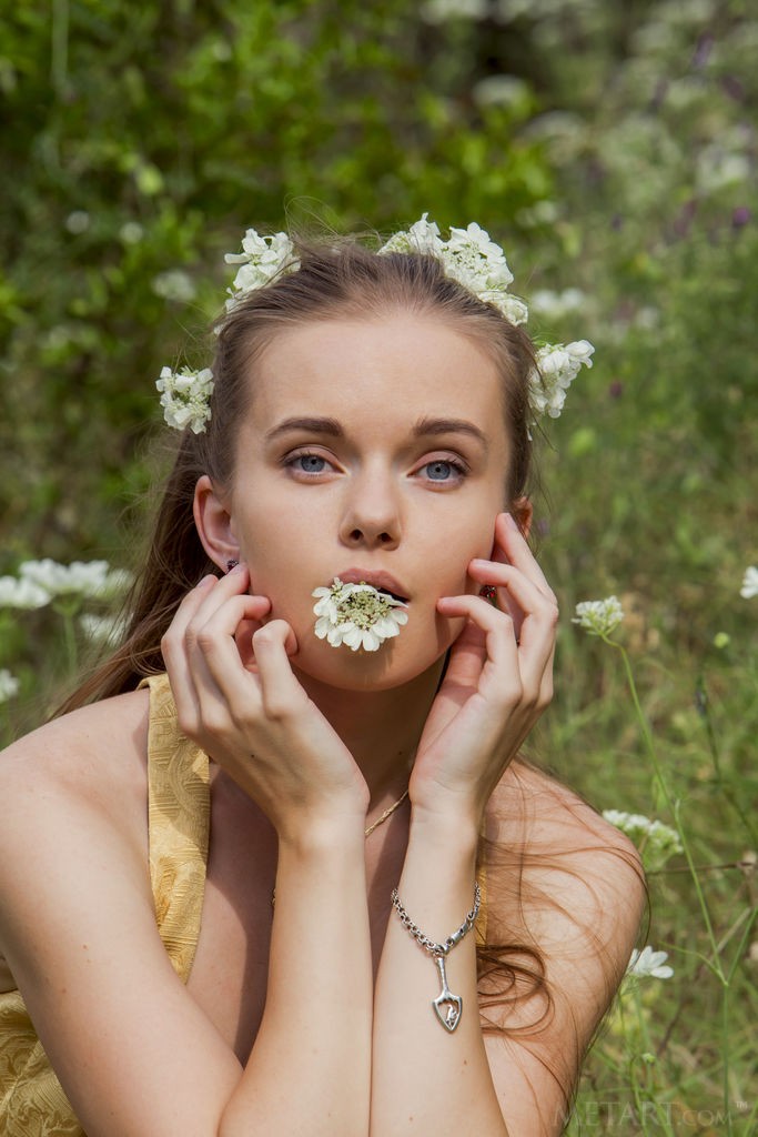 Milena D - Doll-like cutie turns into a beautiful flower in the meadows