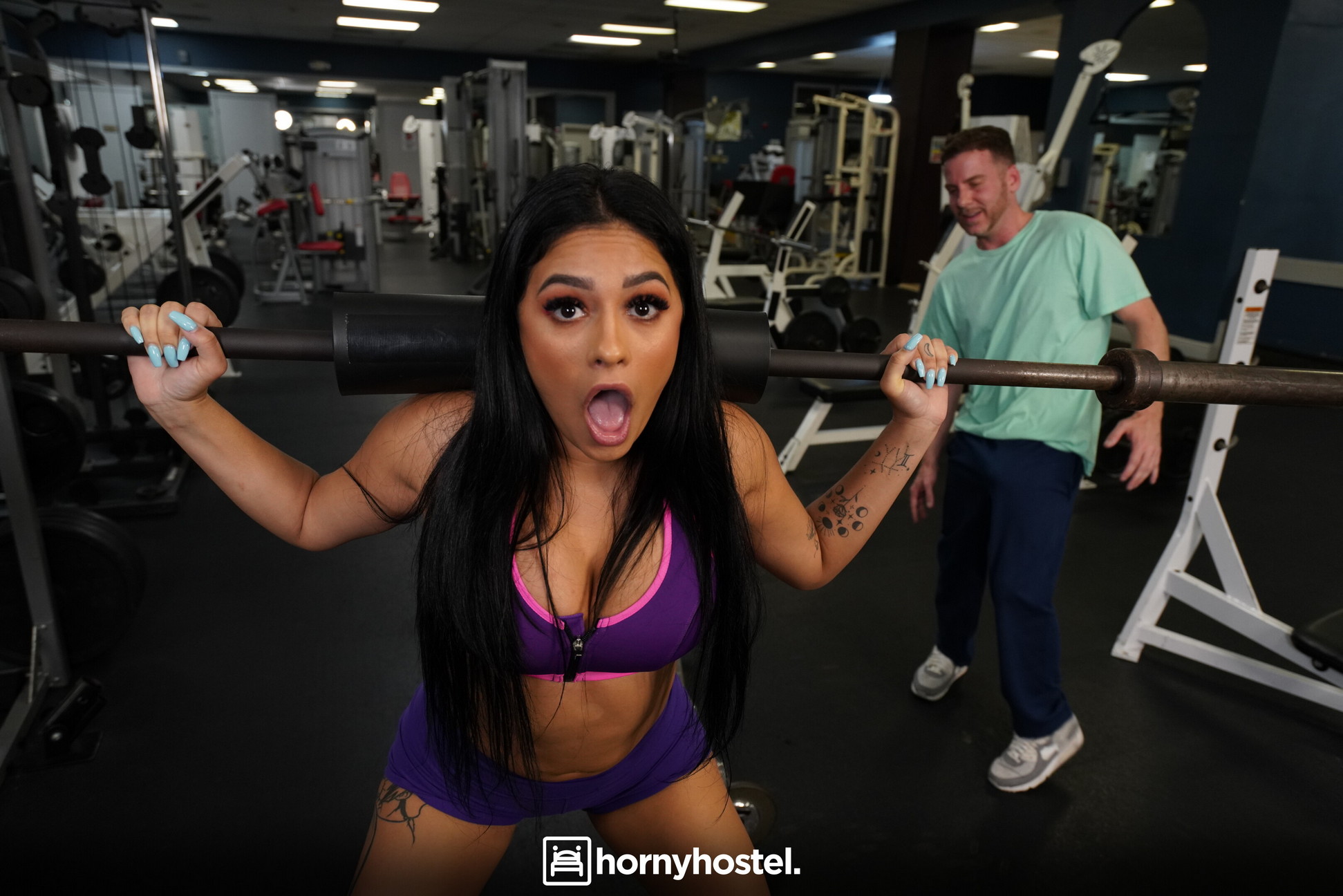 Selina Bentz And Serena Santos Getting Hard Fucked In 3some In The Gym - Letsdoeit